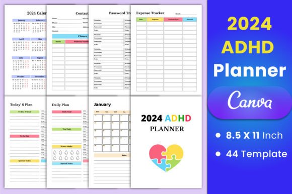 2024 ADHD Planner Canva Template: A Practical Companion for Clearer Days