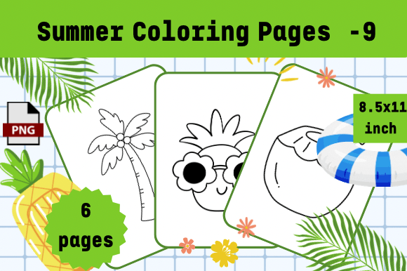 Summer Coloring Pages -9: A Ready-to-Use Creative Resource for KDP Interiors and Beyond