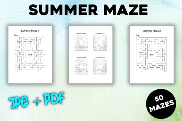 Summer Mazes Puzzle Book: A Practical Resource for Printable Activity Content