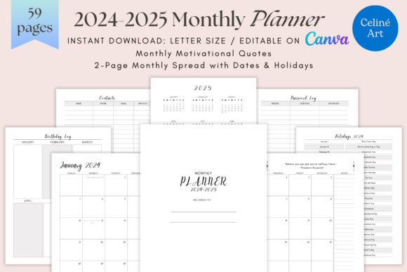 Transform Your Productivity with an Editable 2024-2025 Monthly Planner